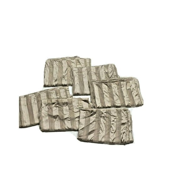 6 Pc Set Better Homes & Gardens Taupe Luxury Curtains Panels Drapes Brown Stripe - Picture 1 of 5